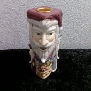 Santa Claus Ceramic Candle Holder - Multicolor